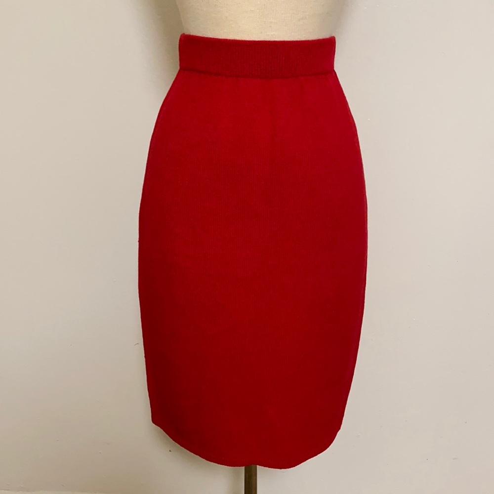 St John Vintage Knit Red Skirt 2